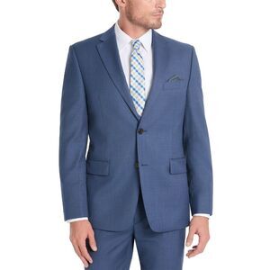 Lauren Ralph Lauren Mens Slim-Fit Sharkskin Wool Suit Jacket 36 Short Blue - NWT